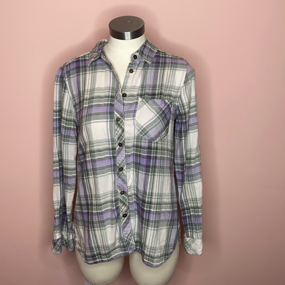 Sonoma Plaid Button Down Shirt - sz PS